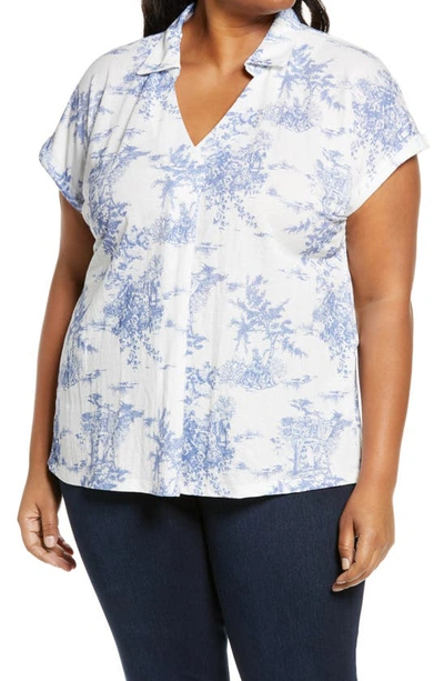 Shop Bobeau Rivka Pullover Blouse In Toile Print