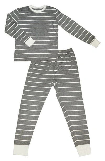 Shop Everly By Baby Grey Fitted Two-piece Pajamas In Charcoal