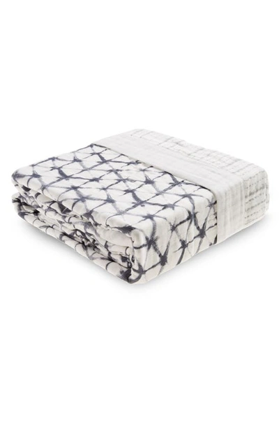 Shop Aden + Anais Oversize Muslin Blanket In Pebble Shibori