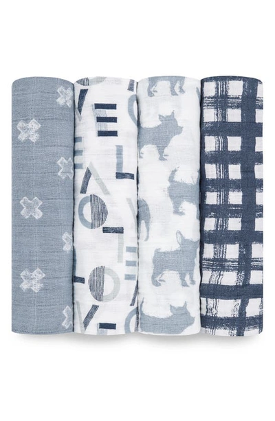 Shop Aden + Anais Set Of 4 Classic Swaddling Cloths In Waverly