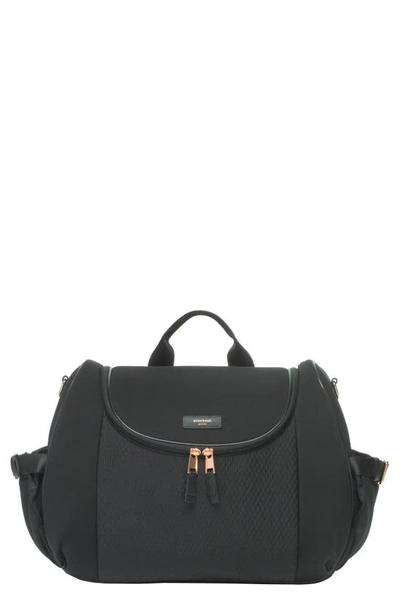 Shop Storksak Poppy Lux Convertible Diaper Bag In Scuba Black