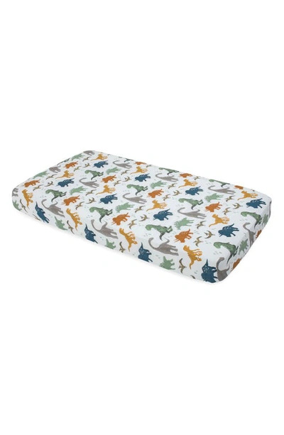 Little Unicorn Dino Friends Cotton Muslin Crib Sheet In Dino Friends