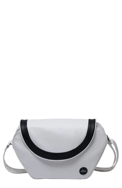 Shop Mima Trendy Faux Leather Diaper Bag In Snow White