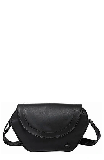 Shop Mima Trendy Faux Leather Diaper Bag In Black