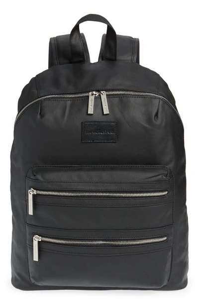 Shop Honest Baby City Coated Canvas Diaper Backpack In Black