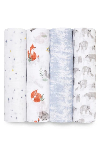 Shop Aden + Anais Set Of 4 Classic Swaddling Cloths In Naturally