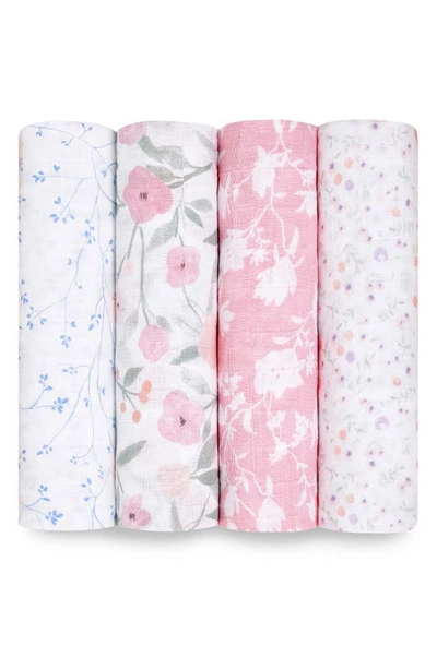 Shop Aden + Anais Set Of 4 Classic Swaddling Cloths In Ma Fleur