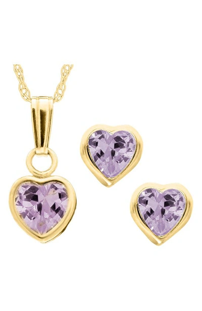 Shop Mignonette 14k Gold Birthstone Necklace & Stud Earrings In June