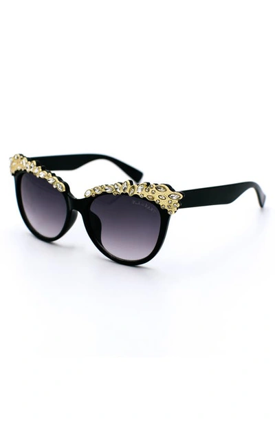 Shop Glambaby Valentina Cat Eye Sunglasses In Black