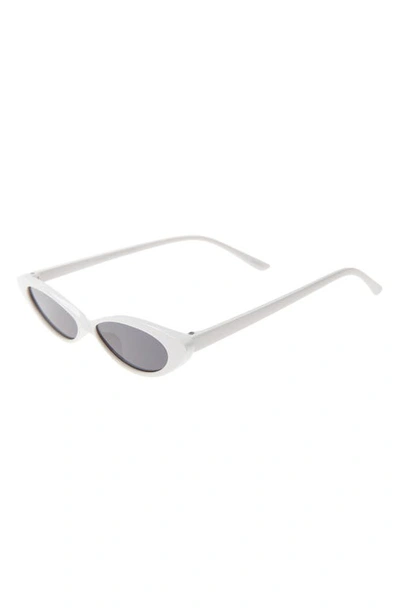 Shop Rad + Refined Mini Oval Cat Eye Sunglasses In White/ Black