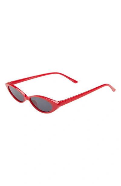 Shop Rad + Refined Mini Oval Cat Eye Sunglasses In Red/ Black