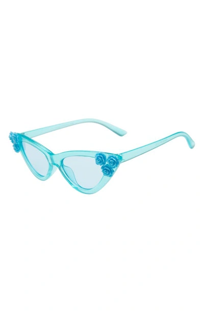 Rad + Refined Rad + Refned Flower Cat Eye Sunglasses In Blue
