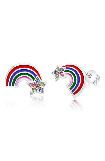 Shop Chanteur Kids' Rainbow Stud Earrings In Multi