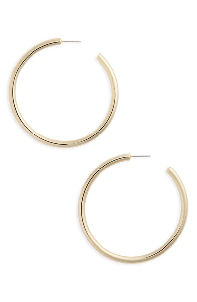 Shop Halogenr Large Sleek Tube Hoop Earrings In Gold