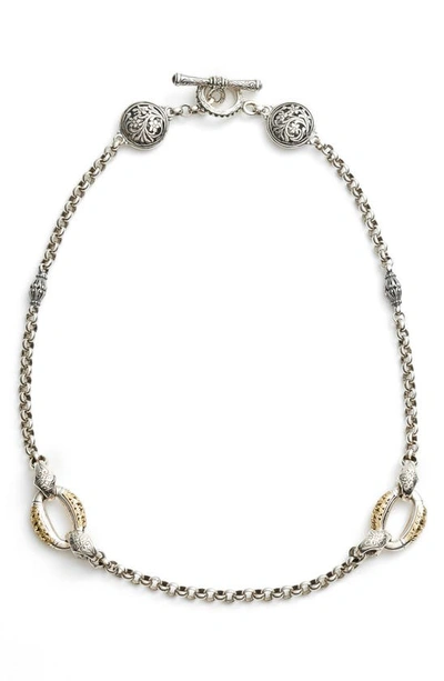 Shop Konstantino Classics Daphne Link Necklace In Silver/ Gold