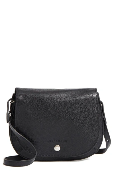 Shop Longchamp Small Le Foulonne Leather Crossbody Bag In Black