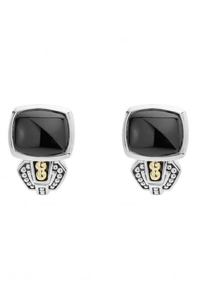Shop Lagos Caviar Color Semiprecious Stone Stud Earrings In Black Onyx