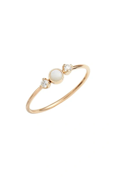 Shop Zoë Chicco Diamond & Opal Cluster Ring In Yellow Gold