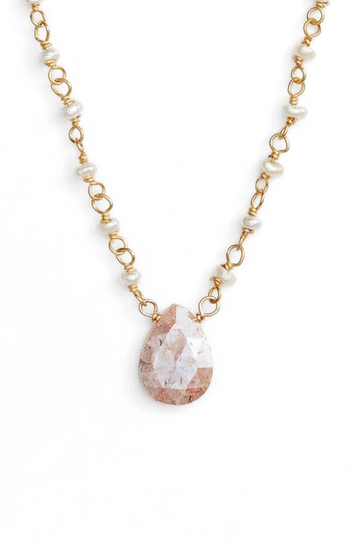 Shop Ela Rae Beaded Collar Necklace In Pearl/ Silverite