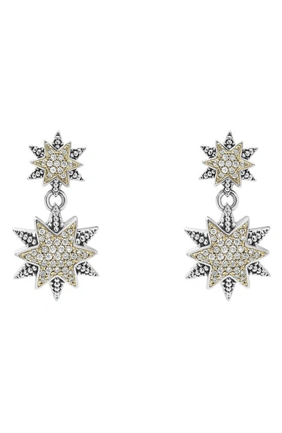 Shop Lagos North Star Drop Earrings In Diamond