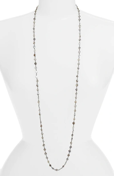 Shop Ela Rae Diana Coin Necklace In Mystic Labradorite/ Silver