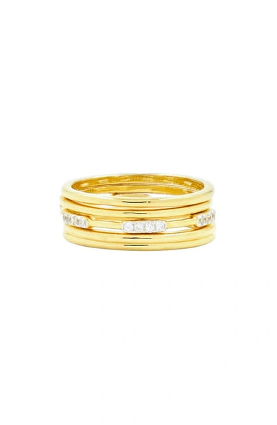 Shop Freida Rothman Radiance Stacking Ring In Silver/ Gold