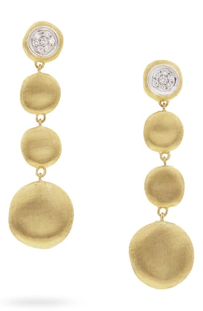 Shop Marco Bicego Jaipur Diamond Linear Drop Earrings In Yellow Gold