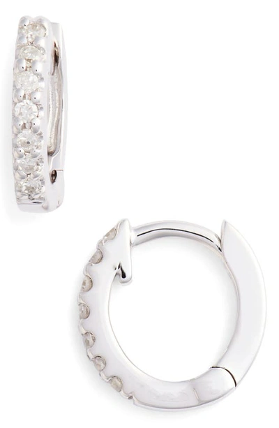 Shop Dana Rebecca Designs Mini Diamond Huggie Hoop Earrings In White Gold