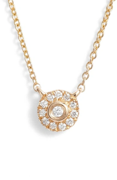 Shop Dana Rebecca Designs Lauren Joy Mini Diamond Disc Necklace In Yellow Gold