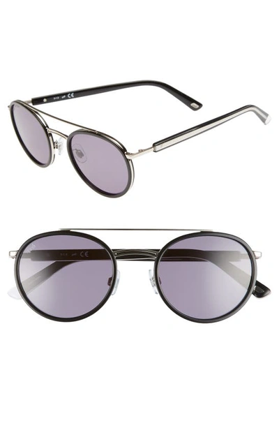 Shop Web 52mm Aviator Sunglasses In Shiny Black/ Smoke