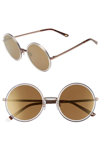 Shop Web 52mm Sunglasses In Crystal/ Brown Mirror