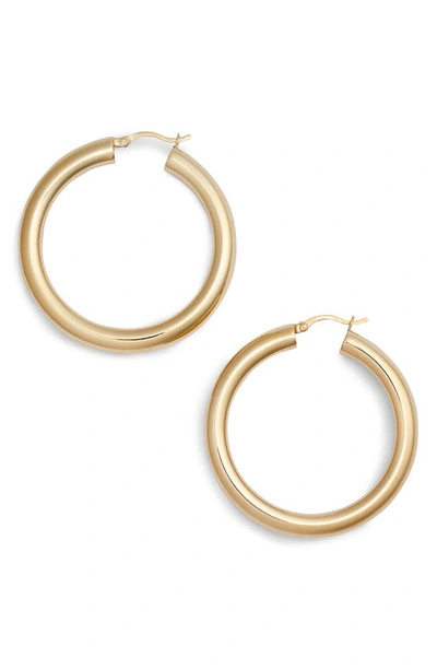 Shop Argento Vivo Medium Hollow Hoop Earrings In Gold