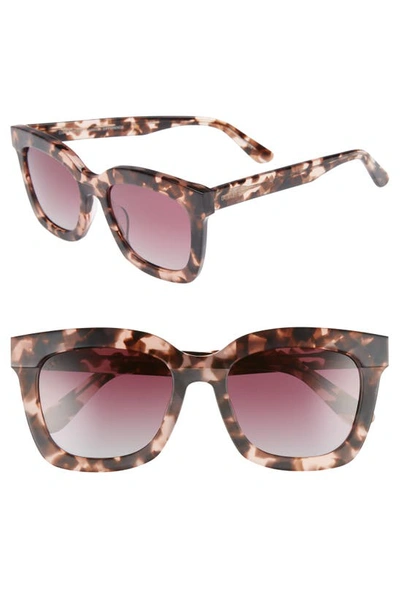 Shop Diff Carson 53mm Polarized Square Sunglasses In Himalayan Tortoise/ Rose