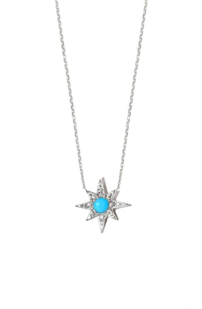 Shop Anzie Mini Starburst Necklace In Turquoise