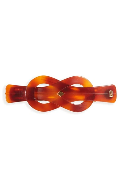 Shop Alexandre De Paris Knotty Barrette In Tortoise