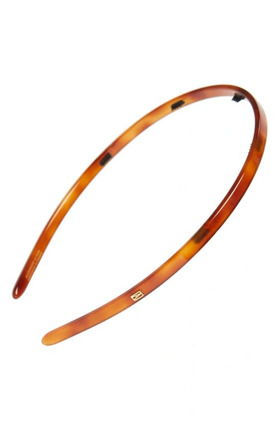 Shop Alexandre De Paris Thin Headband In Tortoise