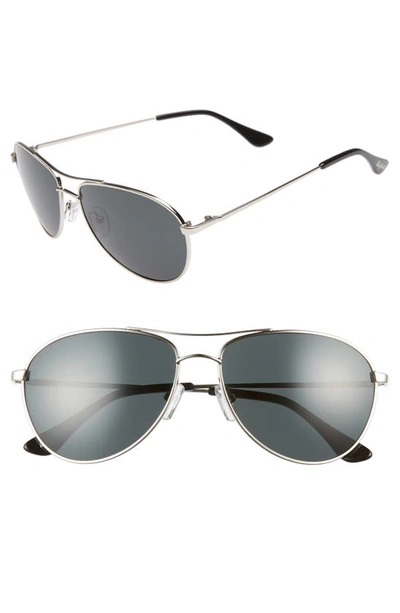 Shop Brightside Orville 58mm Mirrored Aviator Sunglasses In Silver/ Grey