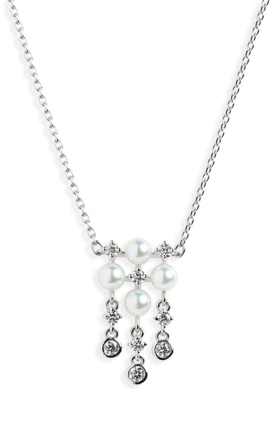 Shop Mikimoto Akoya Cultured Pearl & Diamond Pendant Necklace In White Gold