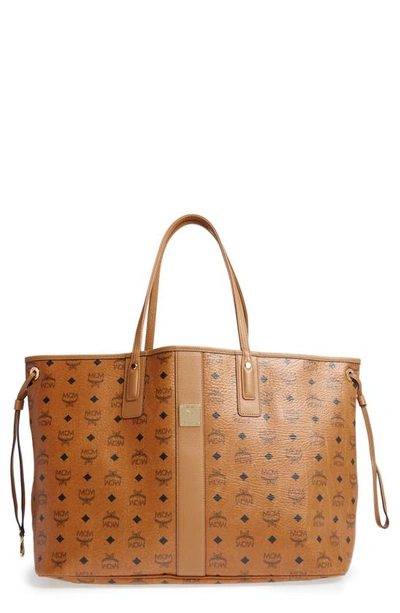 Mcm Liz Reversible Large Tote In Cognac Brown
