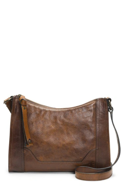 Shop Frye Melissa Leather Crossbody Bag In Dark Brown
