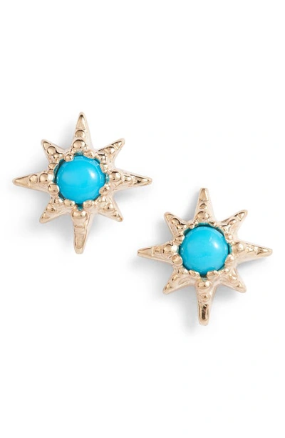 Shop Anzie Micro Starburst Earrings In Gold