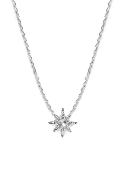 Shop Anzie Starburst Pendant Necklace In Silver