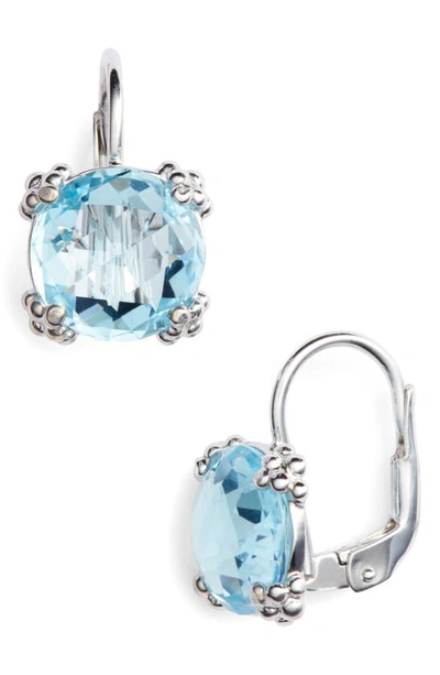 Anzie Dew Drop Cluster Stud Earrings | Gemstones/sterling Silver In Blue Topaz