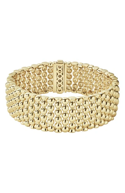 Lagos Caviar Gold Collection 18k Gold Wide Beaded Bracelet In Gold