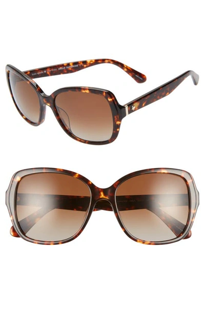 Shop Kate Spade Karalyns 56mm Polarized Sunglasses In Dark Havana