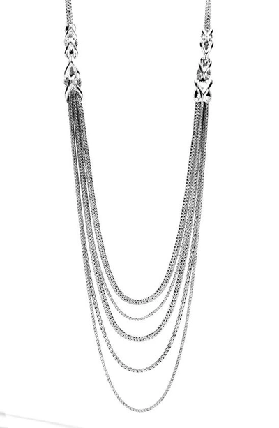 Shop John Hardy Asli Classic Chain Link Bib Necklace In Silver
