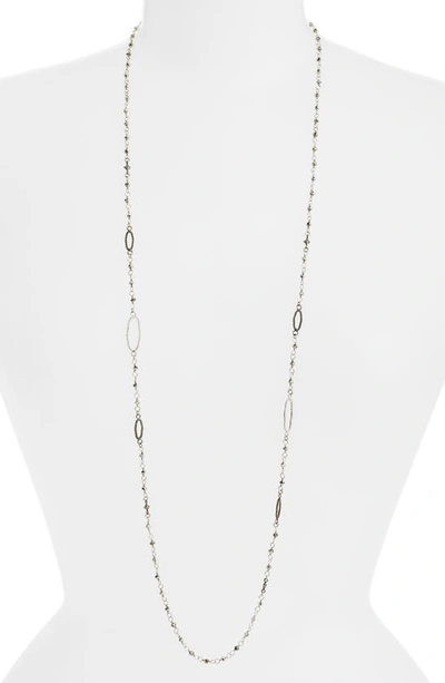 Shop Armenta New World Long Station Necklace In Blackened Silver/ Silver