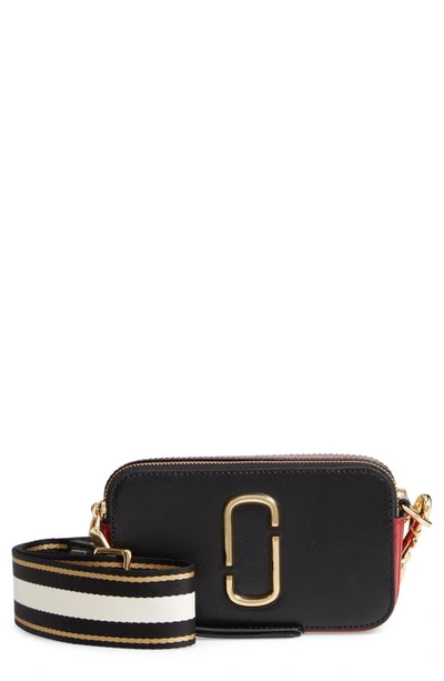 Shop Marc Jacobs The Snapshot Bag In Black/ Red