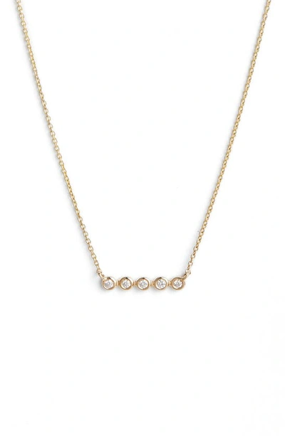 Shop Dana Rebecca Designs Lulu Jack Bezel Diamond Bar Necklace In Yellow Gold/ Dia