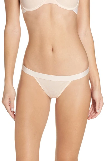 Shop Negative Underwear Sieve Thong In Peach